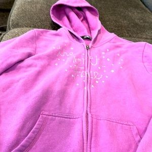Girls northface large zip up hoodie